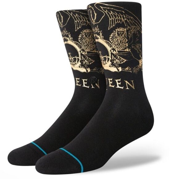 NWOT New Stance x Queen Collab Golden Crew Socks Large Unisex Band Music Freddy - Picture 1 of 7